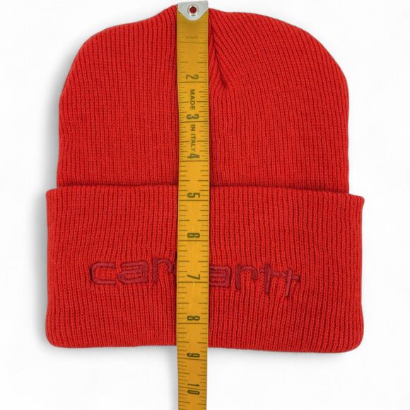 Carhartt Men's Knit 3M Insulated Logo Graphic Cuffed Beanie Red Barn OS - Picture 8 of 8